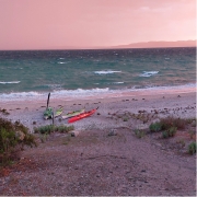 Kayaks in the beach in Coffin Bay